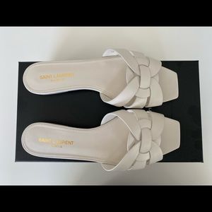 Authentic Saint Laurent Tribute Sandal White 38